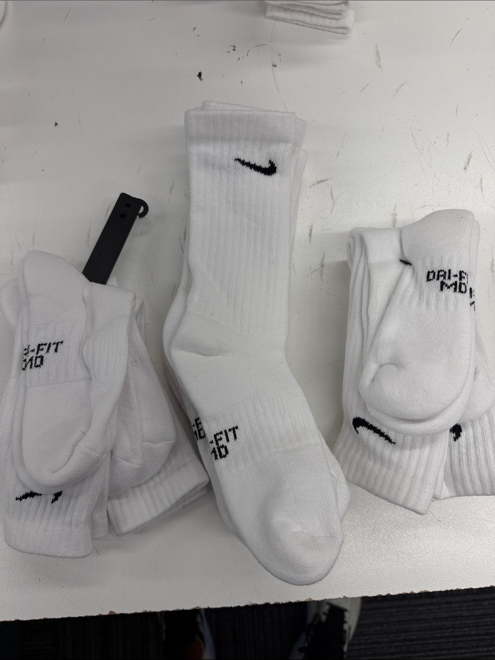 Nike White Crew Dri Fit Athletic Socks - New with damaged packaging - 10 pairs